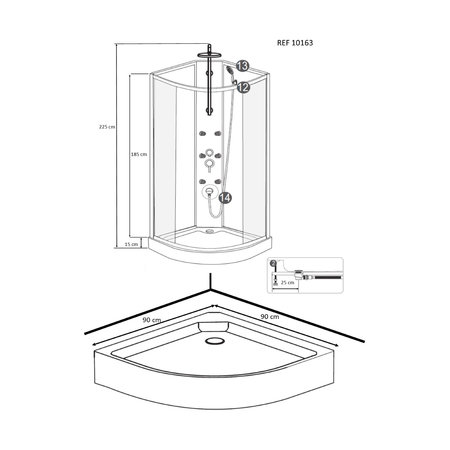 Jupiter Instapklare Douchecabine Aluminium