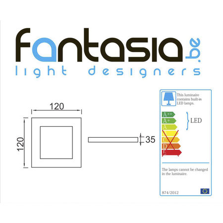 Fantasia Fluke Plafond Lamp Vierkant Wit 6W