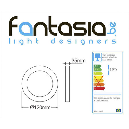 Fantasia Fluke Plafond Lamp Rond Wit 6W