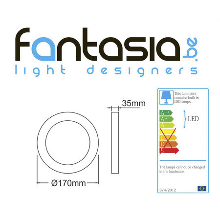 Fantasia Fluke Plafond Lamp Rond Wit 12W