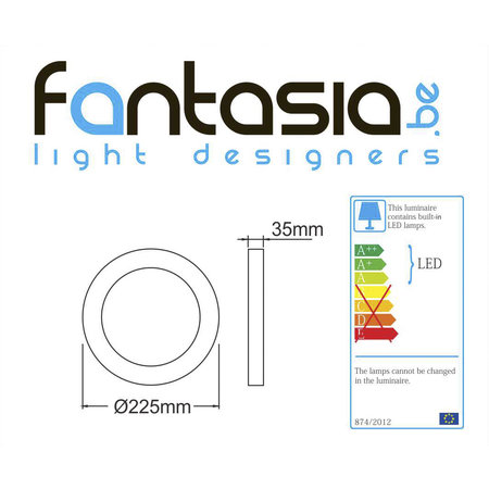 Fantasia Fluke Plafond Lamp Rond Wit 18W