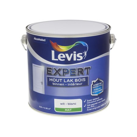 Levis Expert Hout Binnen Mat Wit 2,5L