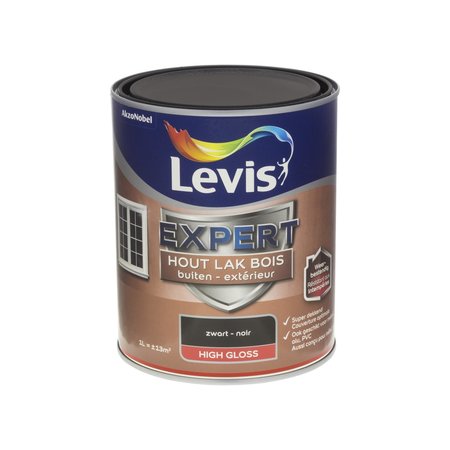 Levis Expert Hout Buiten High Gloss Zwart 1L