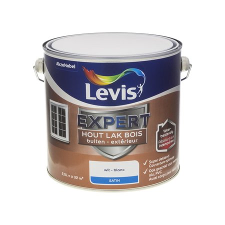 Levis Expert Hout Buiten Satin Wit 2,5L