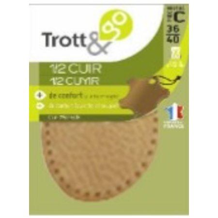 TROTT&GO Inlegzolen 1/2 Leder Maat 36/40 - 1 Paar