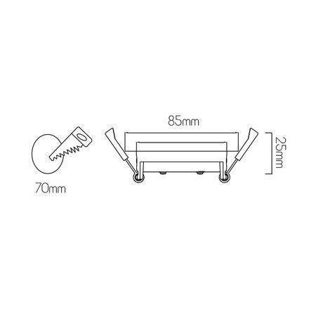 Fantasia Inbouwspot Imber GU10 Geborsteld Aluminium 70mm