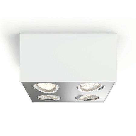 Philips Plafondspot Box 4x4,5W LED Dimbaar Wit