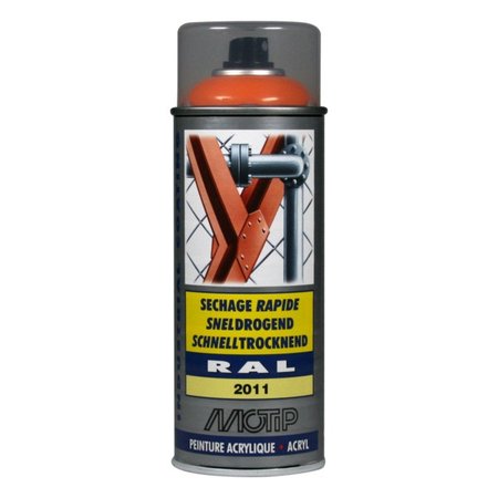 Motip Industrial Lak Hoogglans Diep Oranje RAL 2011 400ml