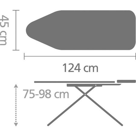 Brabantia Perfect Flow Strijkplank C met Stoomunithouder - 124x45cm - Spring Bubbles