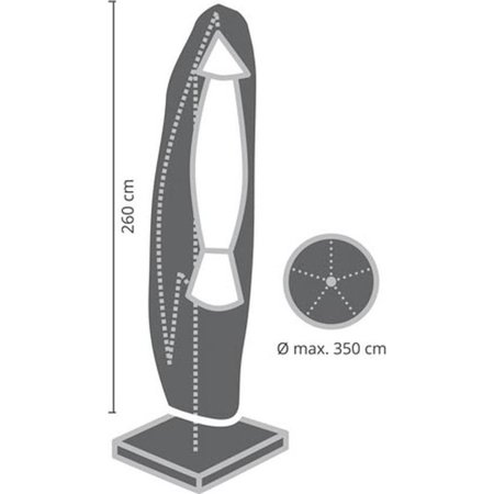 PEREL Buitenhoes voor Free-arm Parasol - tot Ø350cm