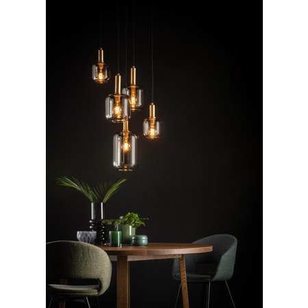 LUCIDE Hanglamp Joanet- Ø71cm - 5xE27 - Fumé