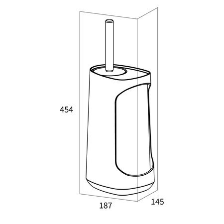 TIGER Tess Toiletborstelhouder met Opbergruimte en Swoop Borstel Zwart/Anthraciet