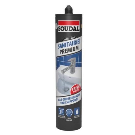 SOUDAL Sanitair Premium Siliconenkit, 290ml, Zwart