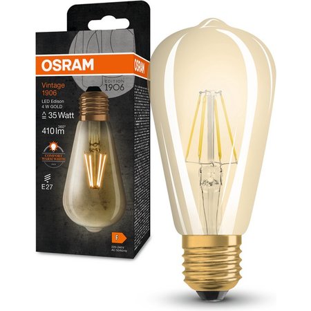 OSRAM Ledvance Vintage 1906 LED E27 Peer, 4 W, Warmwit