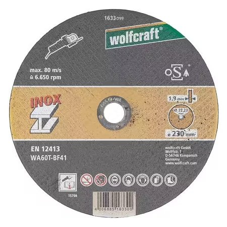 WOLFCRAFT Slijpschijf voor Edelstaal, Ø 230mm