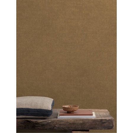 DUTCH WALLCOVERINGS Behangpapier Textured Touch Uni Brown/Gold- TT10009