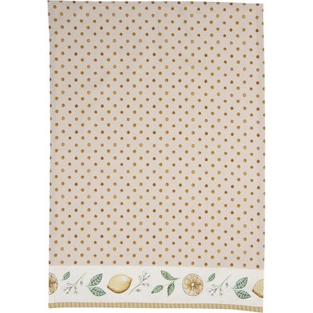 CLAYRE & EEF Keukenhanddoek Beige Geel Katoen Rechthoek Citroen, 50x70 cm