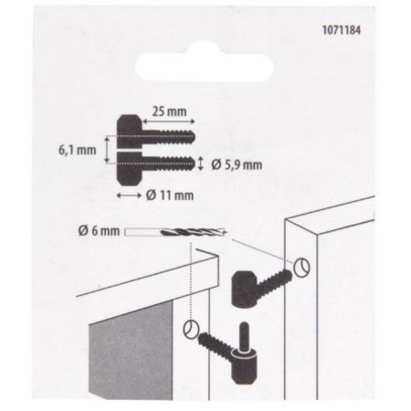 MACK Meubel Inboorpaumellen, Verzinkt, Ø 11 X 25 mm, 2 Stuks