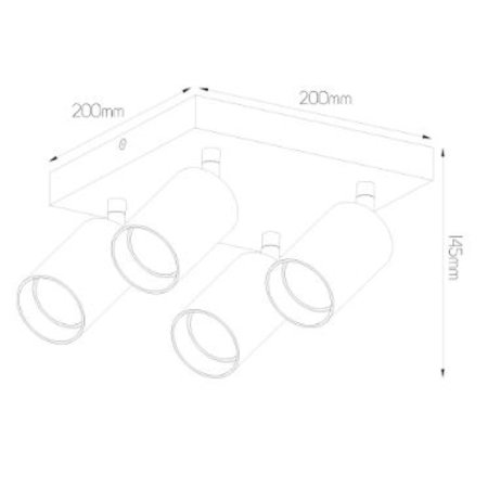 TABOO 4L Spots SQ GU10 (excl) Zwart + Geborsteld Goudkleurig