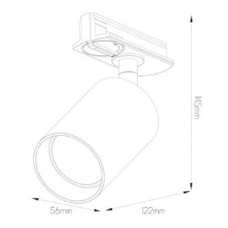 TABOO 1L Monofase Trackspot GU10 (excl) Zwart + Geborsteld Goudkleurig