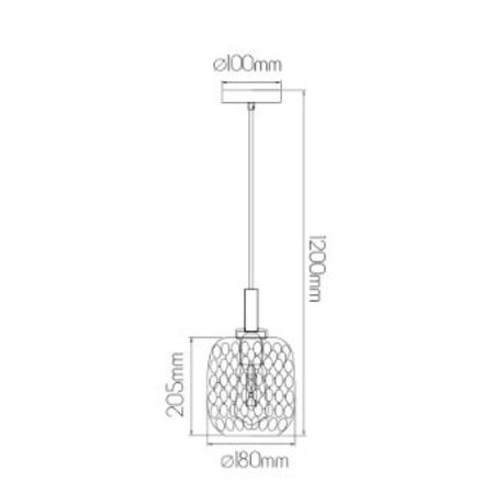 OKIRU Pendel E27 Zwart + Asgrijs Glas Ø180mm