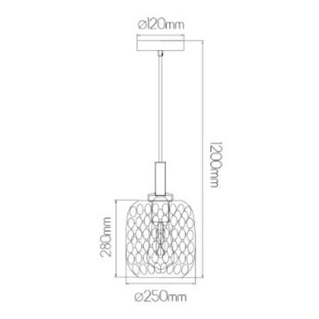 OKIRU Pendel E27 Zwart + Asgrijs Glas Ø250mm