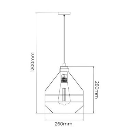 JOTI Pendel 1x E27 Ø26cm Zwart + Koperkleurig