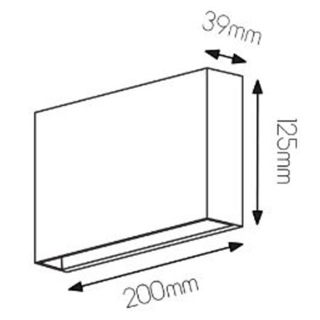 SPECTRA - ABS Wandlicht Up&Down 12.8W Zwart