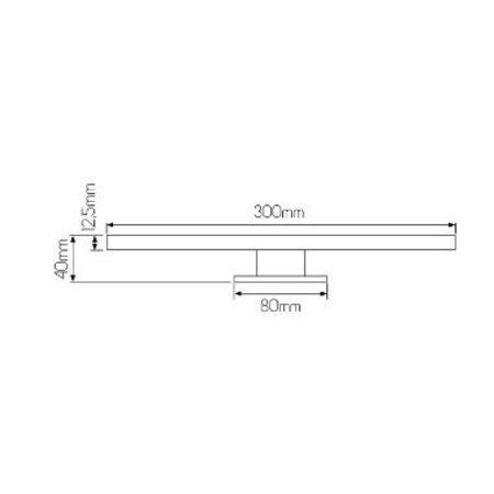 EVIA Spiegellamp IP44 SMD2835 LED 5W 2700K Zwart