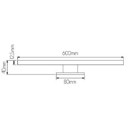 EVIA Spiegellamp IP44 SMD2835 LED 8W 2700K Zwart