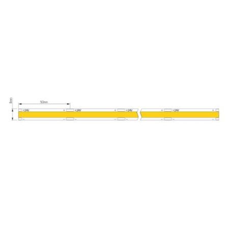 LED Strip per 10cm Dotless COB 24VDC 10W/m 3000K