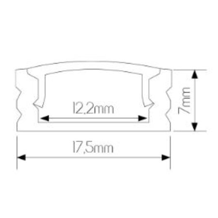 XINIX inbouwprofiel + Cover 17x7x1000mm Aluminium