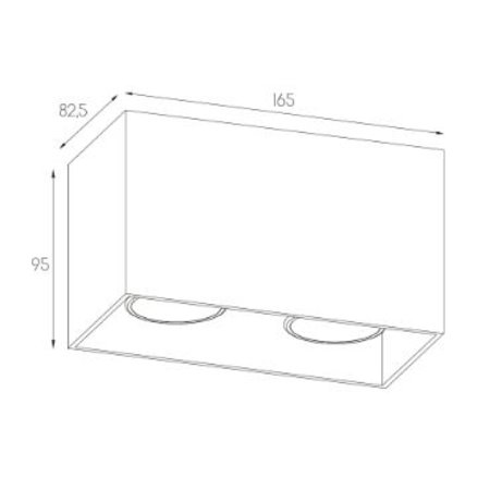 BARBAR Plafondlicht Geborsteld Brons Vierkant 2xGU10 (Max 50W)