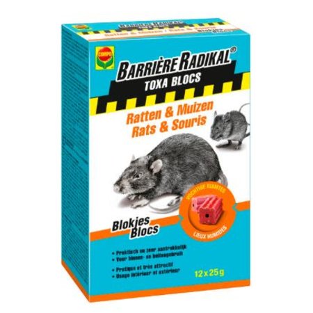 COMPO Barrière Radikal - Toxa Blocs - Ratten & Muizen, 12x25g