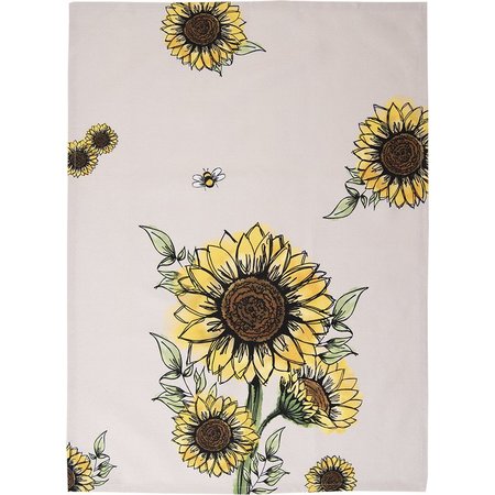 CLAYRE & EEF Theedoek, 50x70cm, Beige Geel Katoen Zonnebloemen