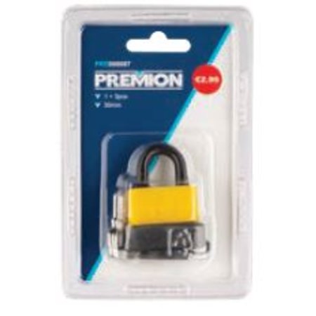 PREMION Hangslot Waterdicht, 30mm, met 3 Sleutels, PRE000087