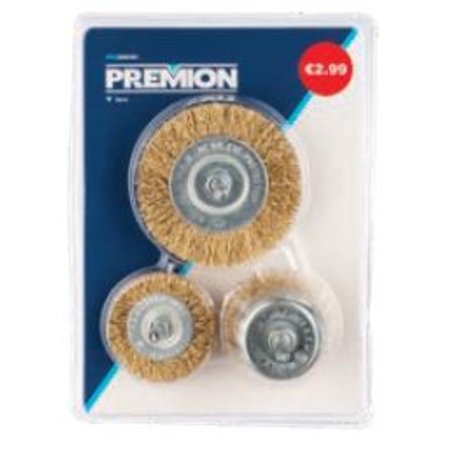 PREMION Staalborstels, Set van 3 Stuks, PRE000101