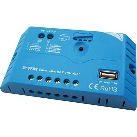 PEREL PWM-Laadregelaar Met Usb-Aansluiting - 10 A - 12/24 VDC