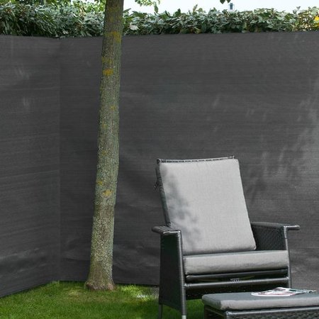 NATURE Schermgaas 95% met Bevestigingset - Antraciet - 1m x 3m