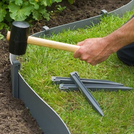 NATURE Grondpennen voor Borderranden, H19,5cm - Grijs, 10 Stuks