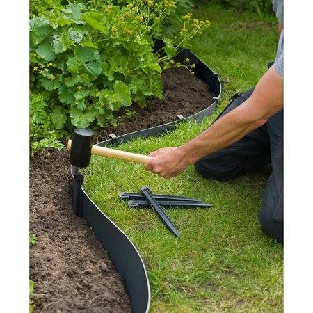 NATURE Grondpennen voor Borderranden, H19,5cm - Zwart, 10 Stuks