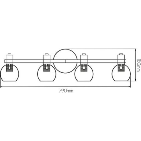 FANTASIA Osira Plafondlamp 4xE14 Zwart/Goud