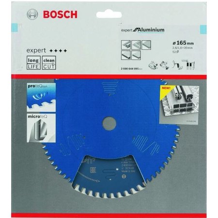 BOSCH Cirkelzaagblad Expert Aluminium 165 x 20 x 2.6/1.6 x 52T