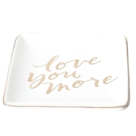 COSY @ HOME Schaaltje 'Love You More' - Wit Keramiek - 10x10cm