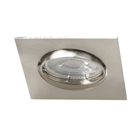 PROLIGHT LED Inbouwspot Vierkant GU10 3W Kantelbaar Nikkel, 3 Stuks