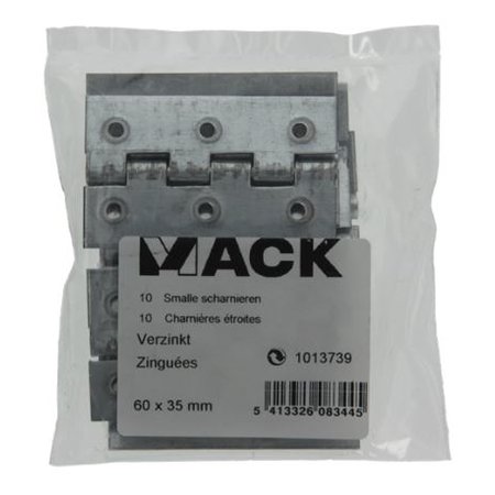 Mack Scharnieren Smal Verzinkt, 6x3,5 cm, 10 Stuks