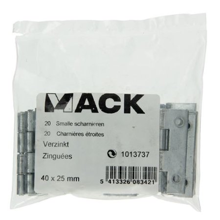 MACK Scharnieren Smal Verzinkt, 4x2,5 cm, 20 Stuks