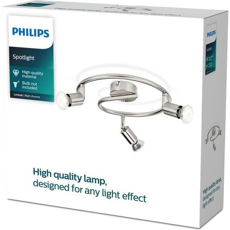 PHILIPS Limbali Essentials Spiraalspot, GU10, 3x50 W, Mat Chroom