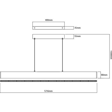 FANTASIA Pendel 'Alyn' - LED 38W 3000K 1200mm, Goudkleurig