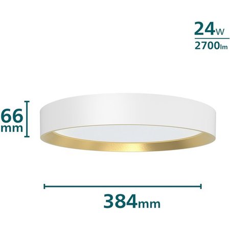 PHILIPS Plafondlamp 'Hanno' - LED Rond 24W Wit/Goudkleurig